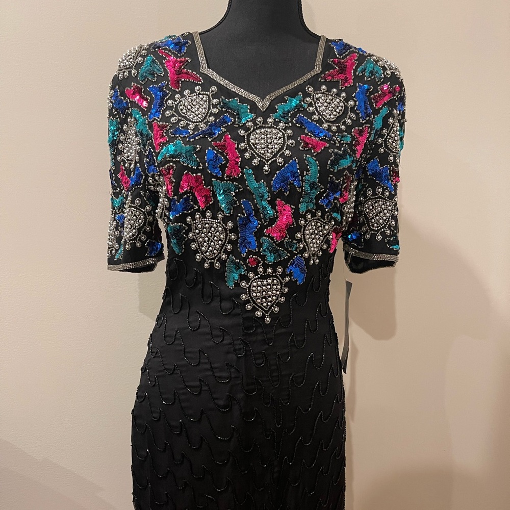 Vintage 80s Mark & John by Sam Sequin Dress